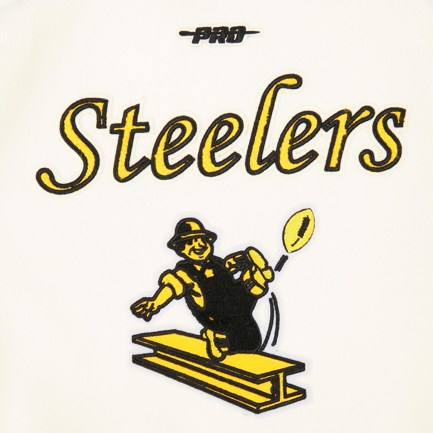 imagePro Standard Little Boys NFL Retro Classics Varsity JacketEggshell Black