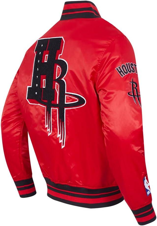 imagePro Standard Mens NBA Mash Up Satin JacketRedBlack