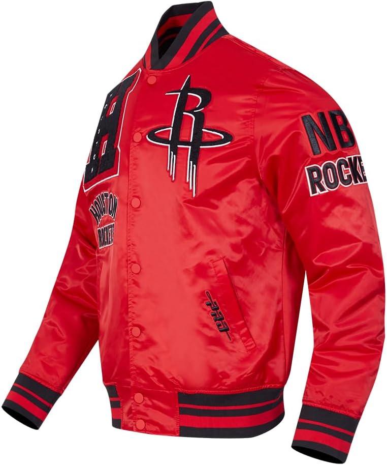 imagePro Standard Mens NBA Mash Up Satin JacketRedBlack