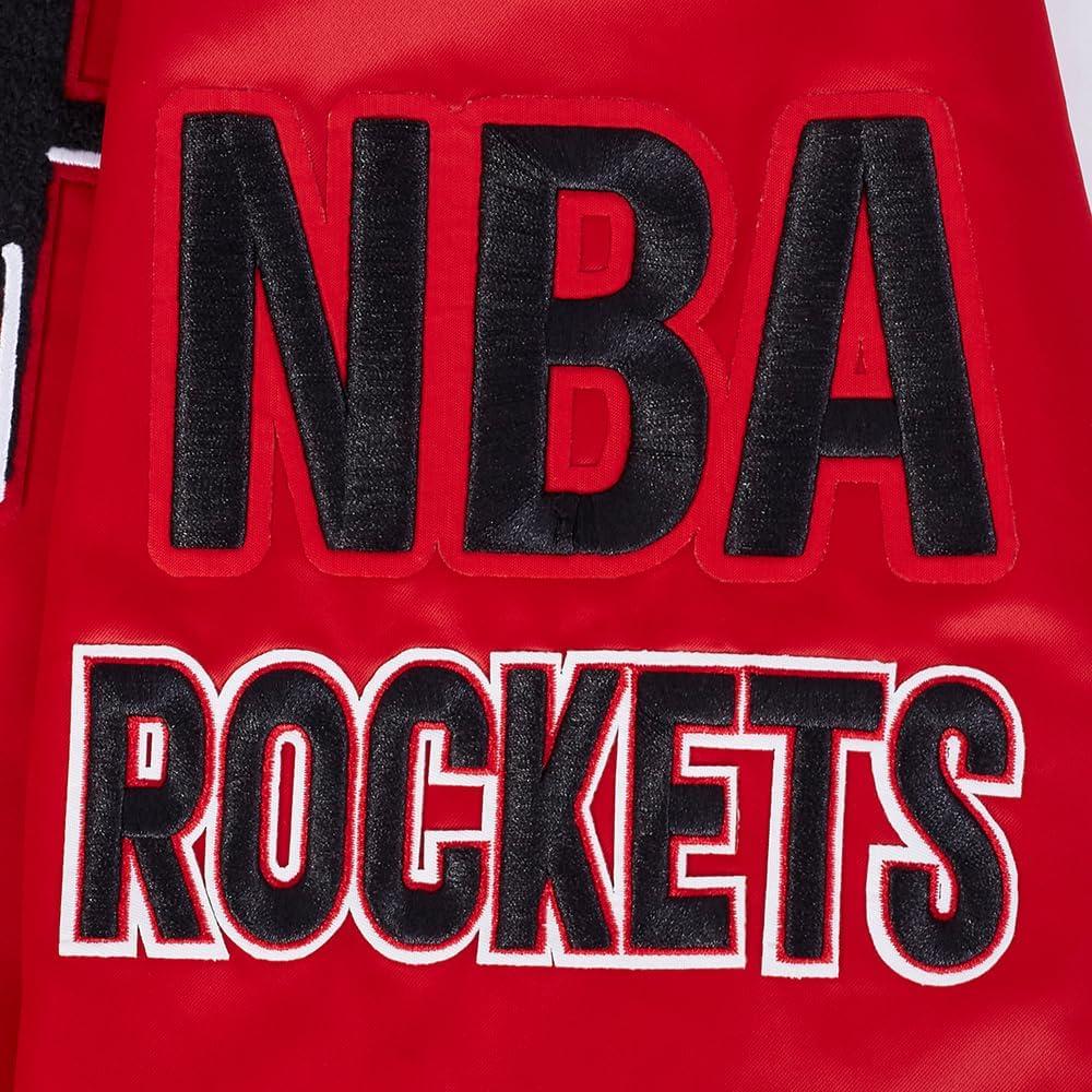 imagePro Standard Mens NBA Mash Up Satin JacketRedBlack