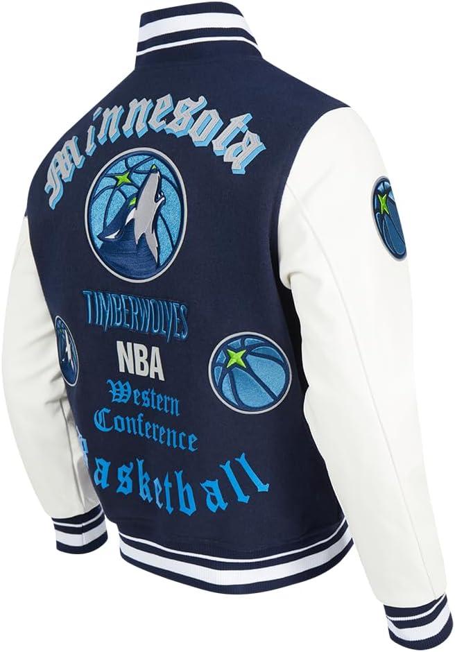 imagePro Standard Mens NBA Old English Varsity JacketMidnight NavyWhite