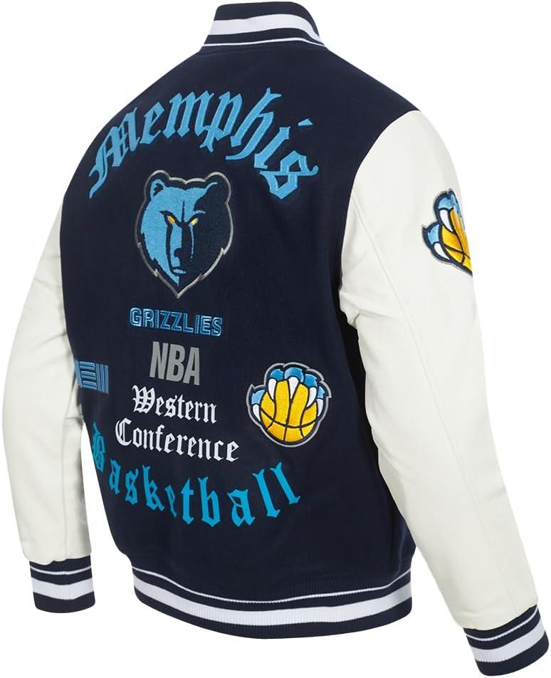 imagePro Standard Mens NBA Old English Varsity JacketMidnight NavyWhite