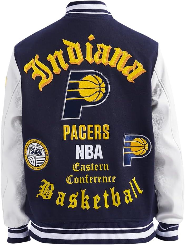 imagePro Standard Mens NBA Old English Varsity JacketMidnight NavyWhite