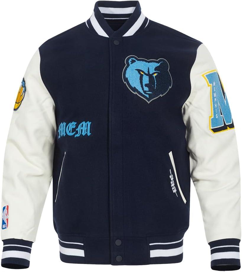 imagePro Standard Mens NBA Old English Varsity JacketMidnight NavyWhite