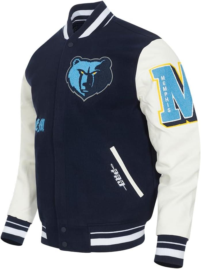 imagePro Standard Mens NBA Old English Varsity JacketMidnight NavyWhite