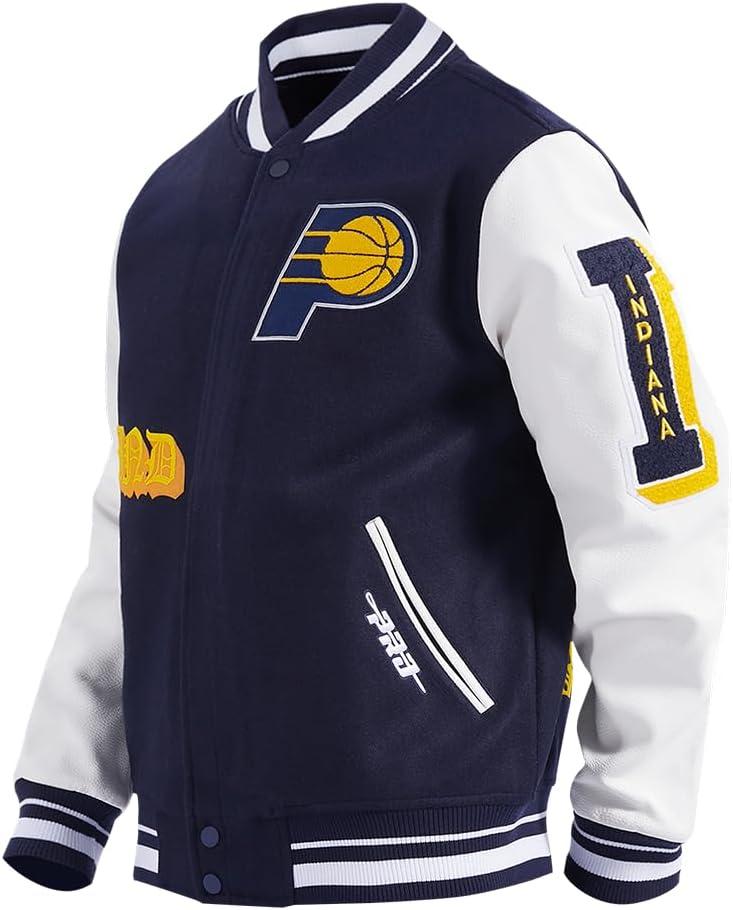 imagePro Standard Mens NBA Old English Varsity JacketMidnight NavyWhite