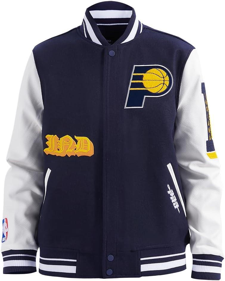 imagePro Standard Mens NBA Old English Varsity JacketMidnight NavyWhite