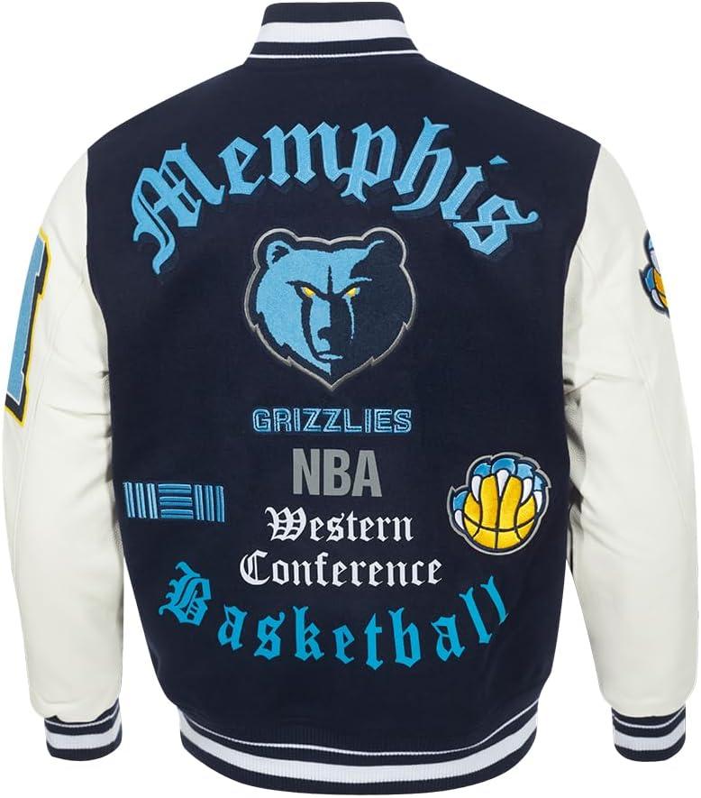 imagePro Standard Mens NBA Old English Varsity JacketMidnight NavyWhite