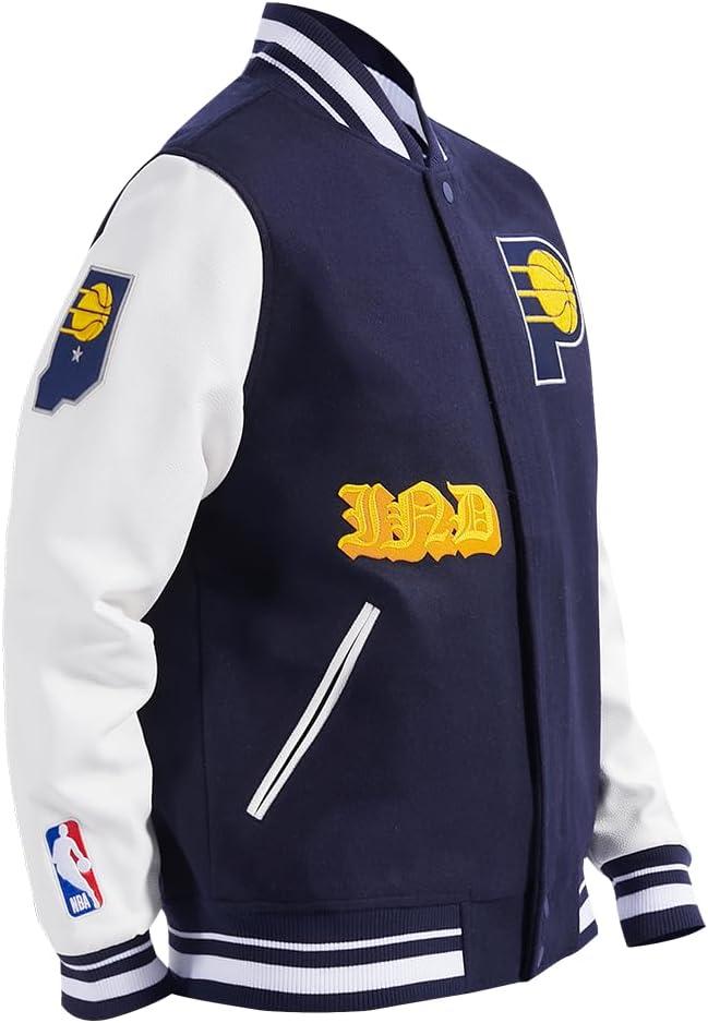 imagePro Standard Mens NBA Old English Varsity JacketMidnight NavyWhite