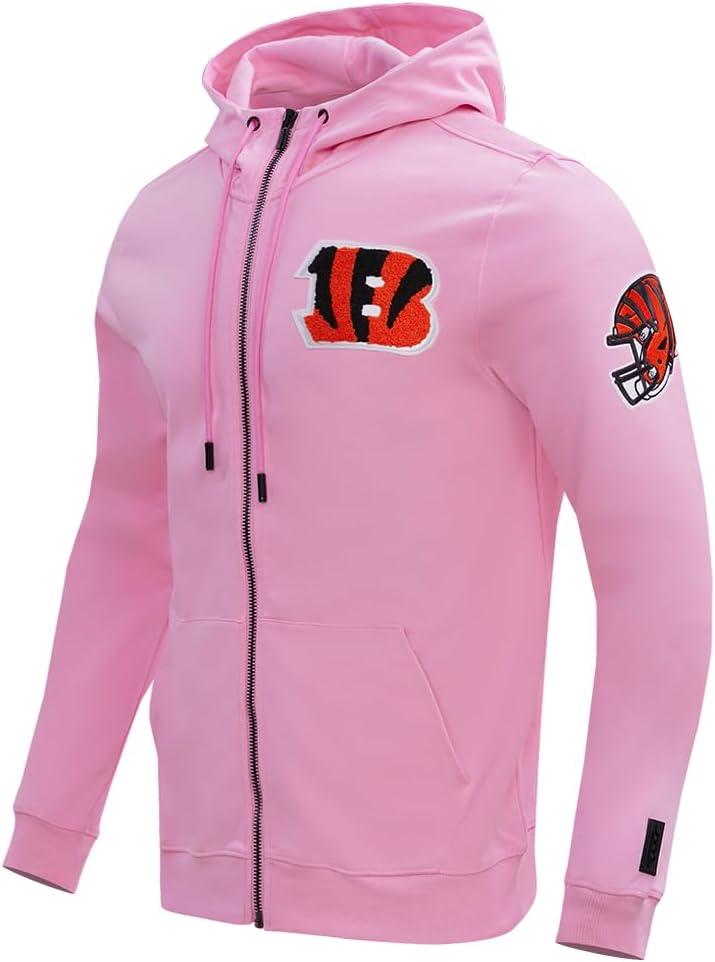 imagePro Standard Mens NFL Classic Chenille Full Zip HoodiePink