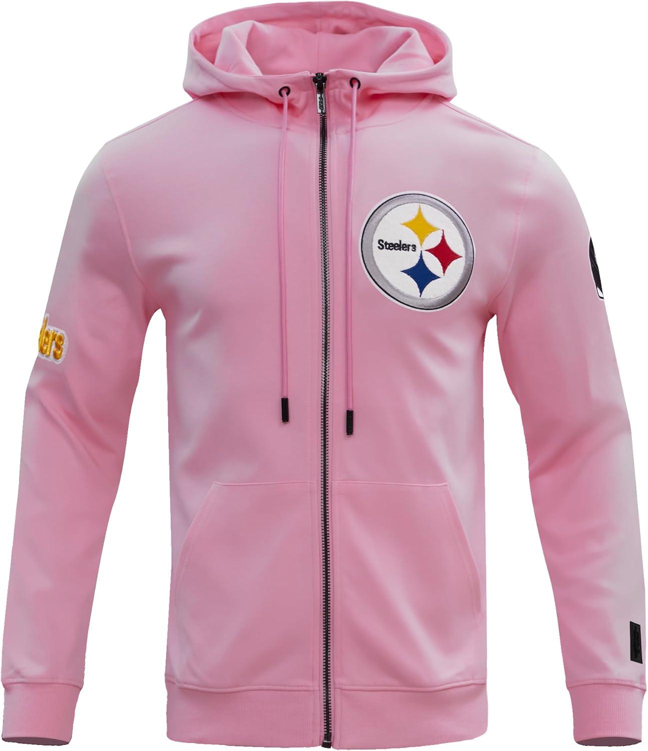 imagePro Standard Mens NFL Classic Chenille Full Zip HoodiePink