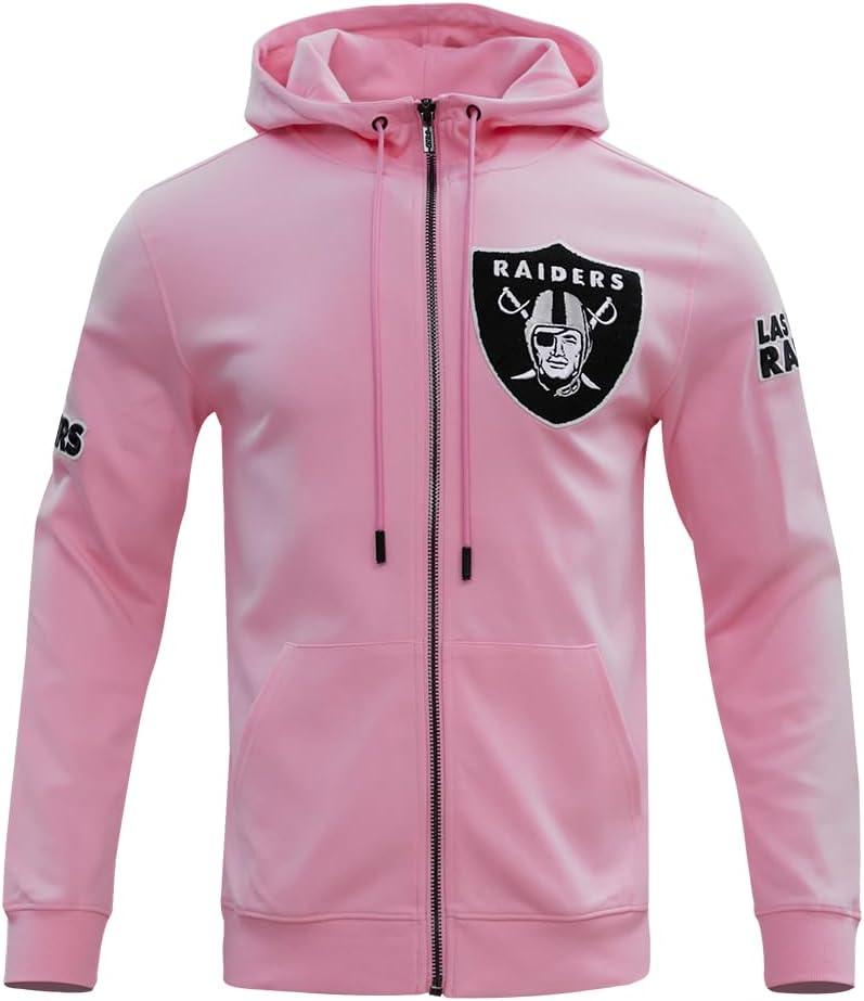imagePro Standard Mens NFL Classic Chenille Full Zip HoodiePink