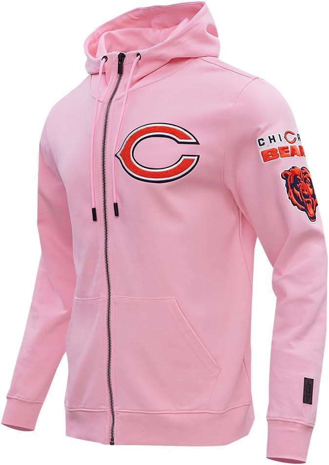 imagePro Standard Mens NFL Classic Chenille Full Zip HoodiePink