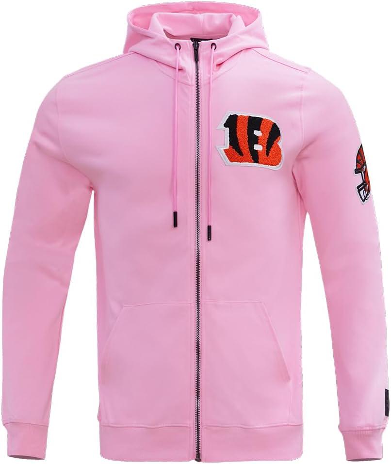 imagePro Standard Mens NFL Classic Chenille Full Zip HoodiePink