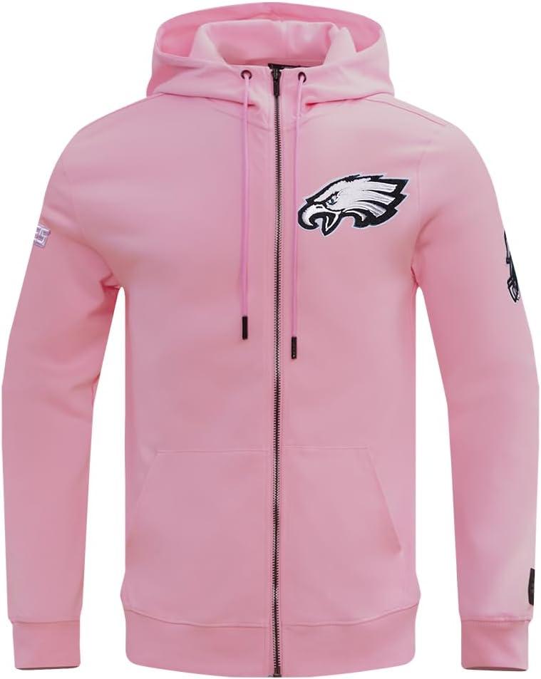 imagePro Standard Mens NFL Classic Chenille Full Zip HoodiePink