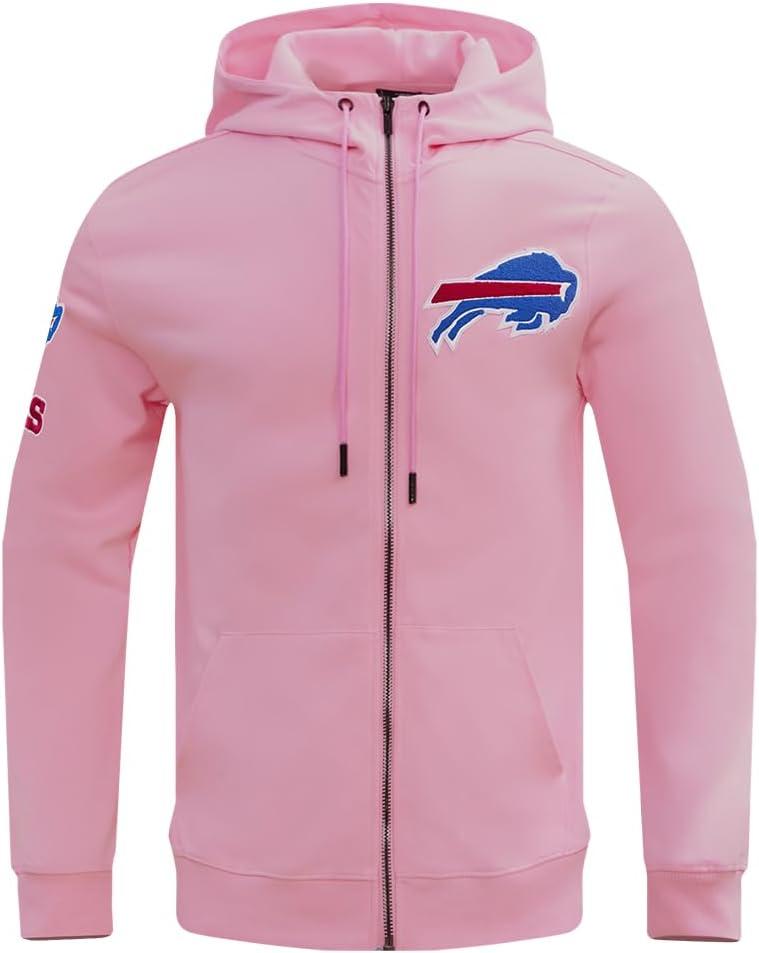imagePro Standard Mens NFL Classic Chenille Full Zip HoodiePink