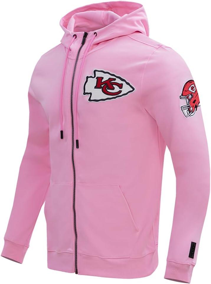 imagePro Standard Mens NFL Classic Chenille Full Zip HoodiePink