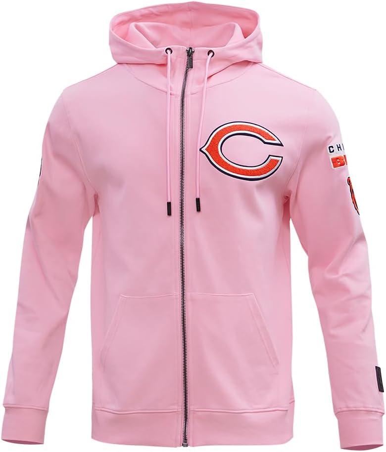 imagePro Standard Mens NFL Classic Chenille Full Zip HoodiePink