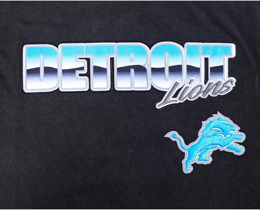 imagePro Standard Mens NFL Detroit Lions Chromatic Short Sleeve Tee Washed Black 2XL