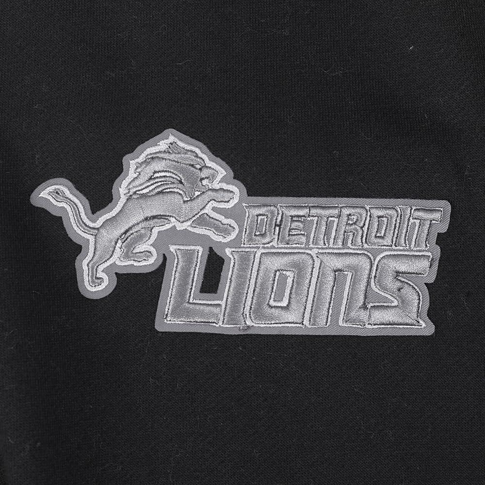 imagePro Standard Mens NFL Detroit Lions Reverse French Terry Pull Over Hoodie Black M