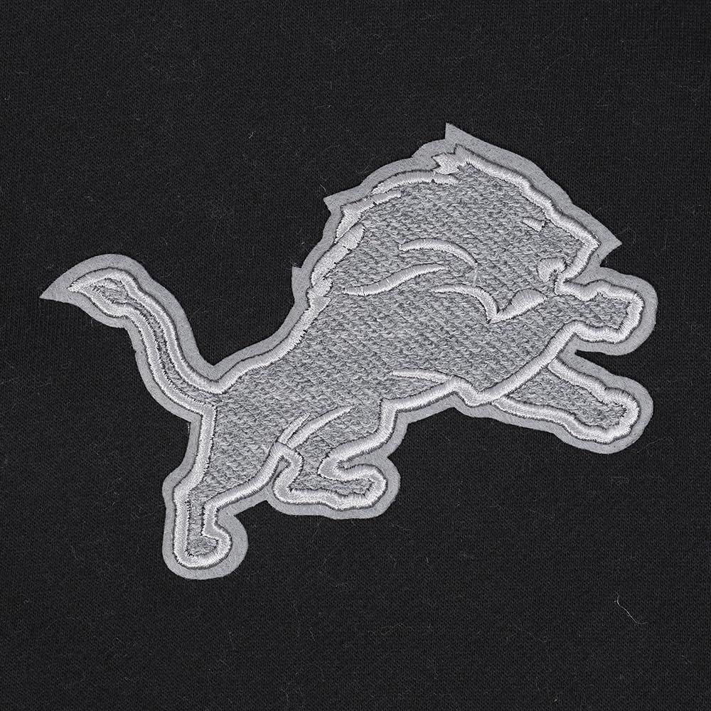imagePro Standard Mens NFL Detroit Lions Reverse French Terry Pull Over Hoodie Black M