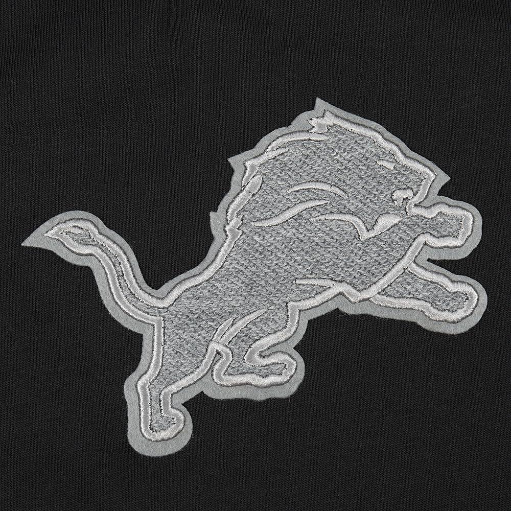 imagePro Standard Mens NFL Detroit Lions Reverse French Terry Short Sleeve Tee Black L