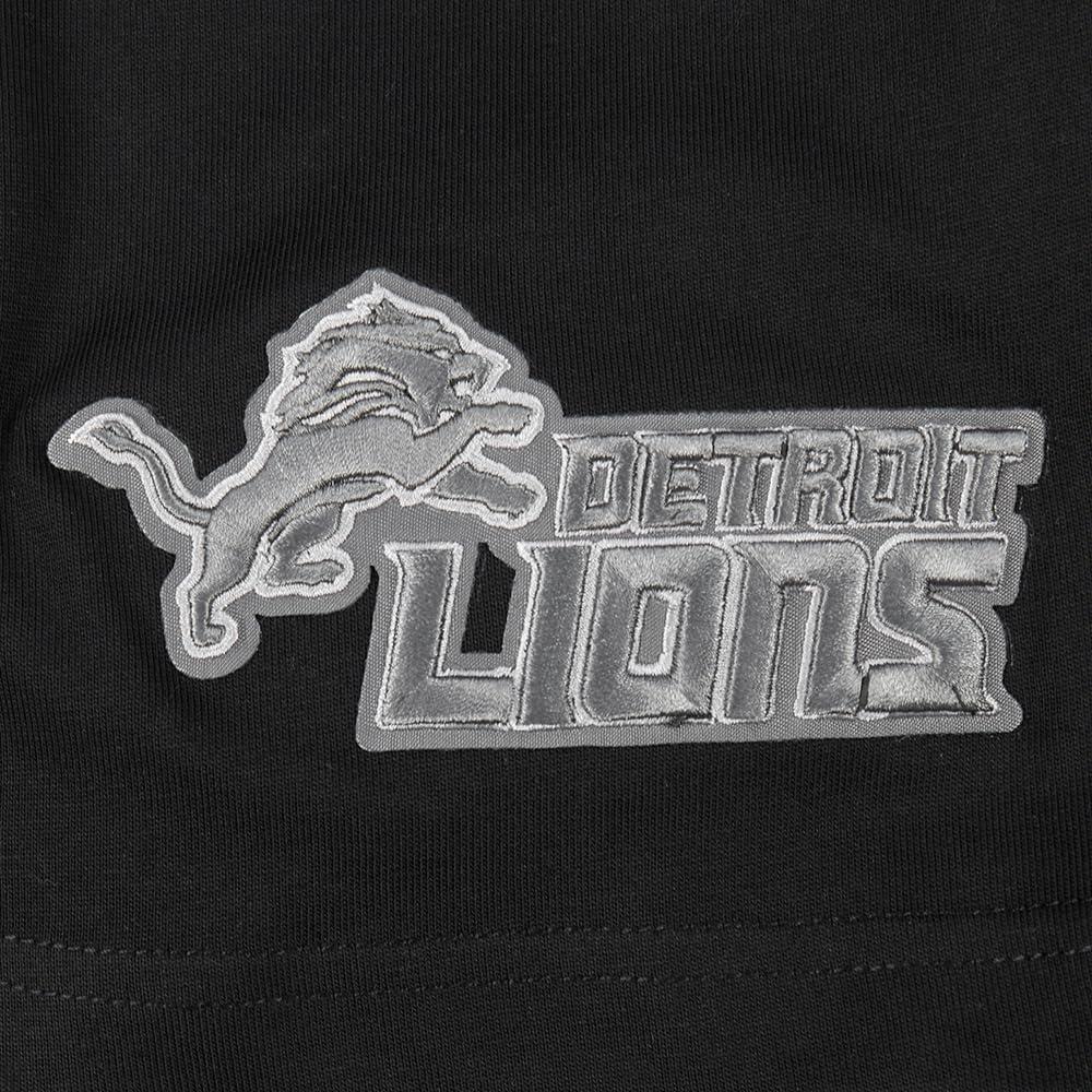 imagePro Standard Mens NFL Detroit Lions Reverse French Terry Short Sleeve Tee Black L