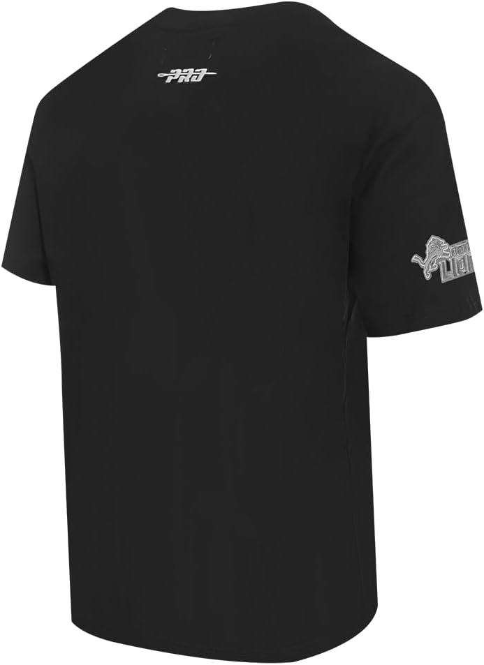imagePro Standard Mens NFL Detroit Lions Reverse French Terry Short Sleeve Tee Black L