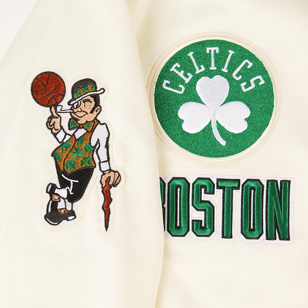 imagePro Standard NBA womens Womens Nba Retro Classics Satin JacketEggshell Kelly Green