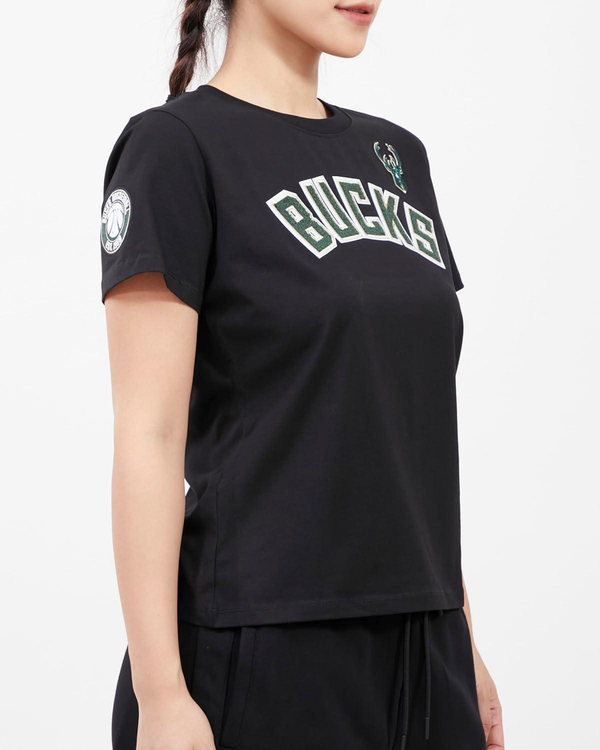 imageWomens NBA Classic Chenille Cotton Short Sleeve Slim Fit TeeBlack