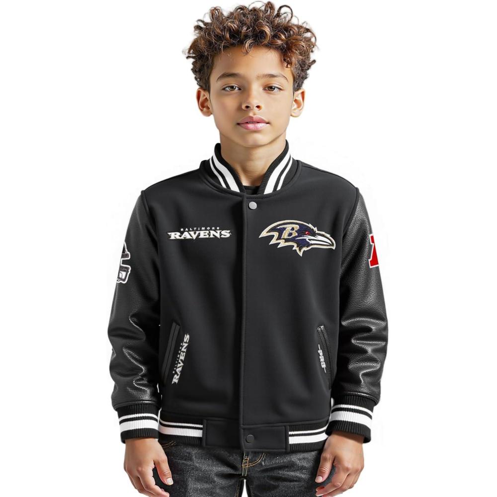 imagePro Standard Little Boys NFL Retro Classics Varsity JacketBlack
