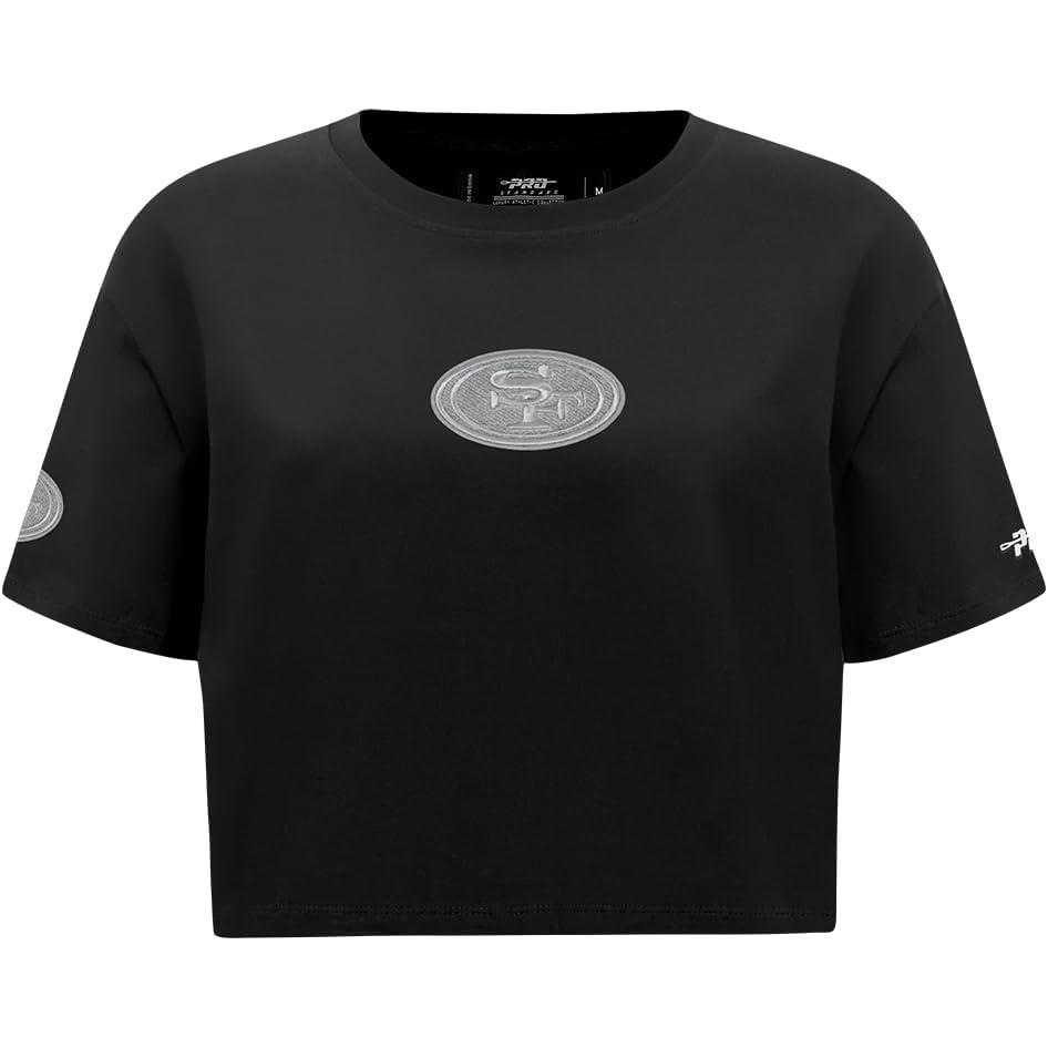 imagePro Standard Womens NFL Reverse French Terry Short Sleeve Boxy TeeBlack