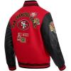 Detroit Lions Area Code Men’s Rib Wool Varsity Jacket (Heather Grey/White/Black) by Pro Standard(Red)