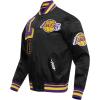Pro Standard Mens NBA Mash Up Satin Jacket(Black/Purple)
