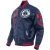 Pro Standard Mens NBA Mash Up Satin Jacket(Midnight Navy/Red/Midnight Navy)