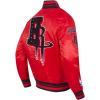 Pro Standard Mens NBA Mash Up Satin Jacket(Red/Black)