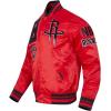 Pro Standard Mens NBA Mash Up Satin Jacket(Red/Black)