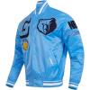 Pro Standard Mens NBA Mash Up Satin Jacket(University Blue)