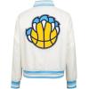 Pro Standard NBA womens Womens Nba Retro Classics Satin Jacket(Eggshell/ University Blue)