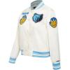 Pro Standard NBA womens Womens Nba Retro Classics Satin Jacket(Eggshell/ University Blue)