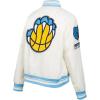Pro Standard NBA womens Womens Nba Retro Classics Satin Jacket(Eggshell/ University Blue)