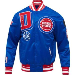 Pro Standard Mens NBA Mash Up Satin Jacket(Royal Blue/Red)