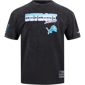 Pro Standard Mens NFL Detroit Lions Chromatic Short Sleeve Tee Washed Black 2XL
