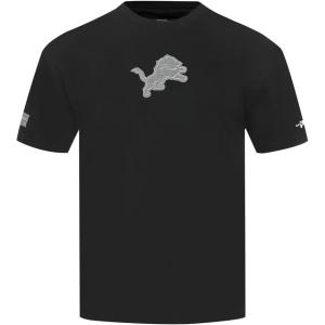 Pro Standard Mens NFL Detroit Lions Reverse French Terry Short Sleeve Tee Black L