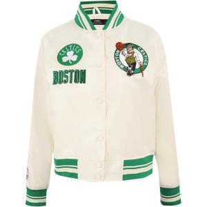 Pro Standard NBA womens Womens Nba Retro Classics Satin Jacket(Eggshell/ Kelly Green)
