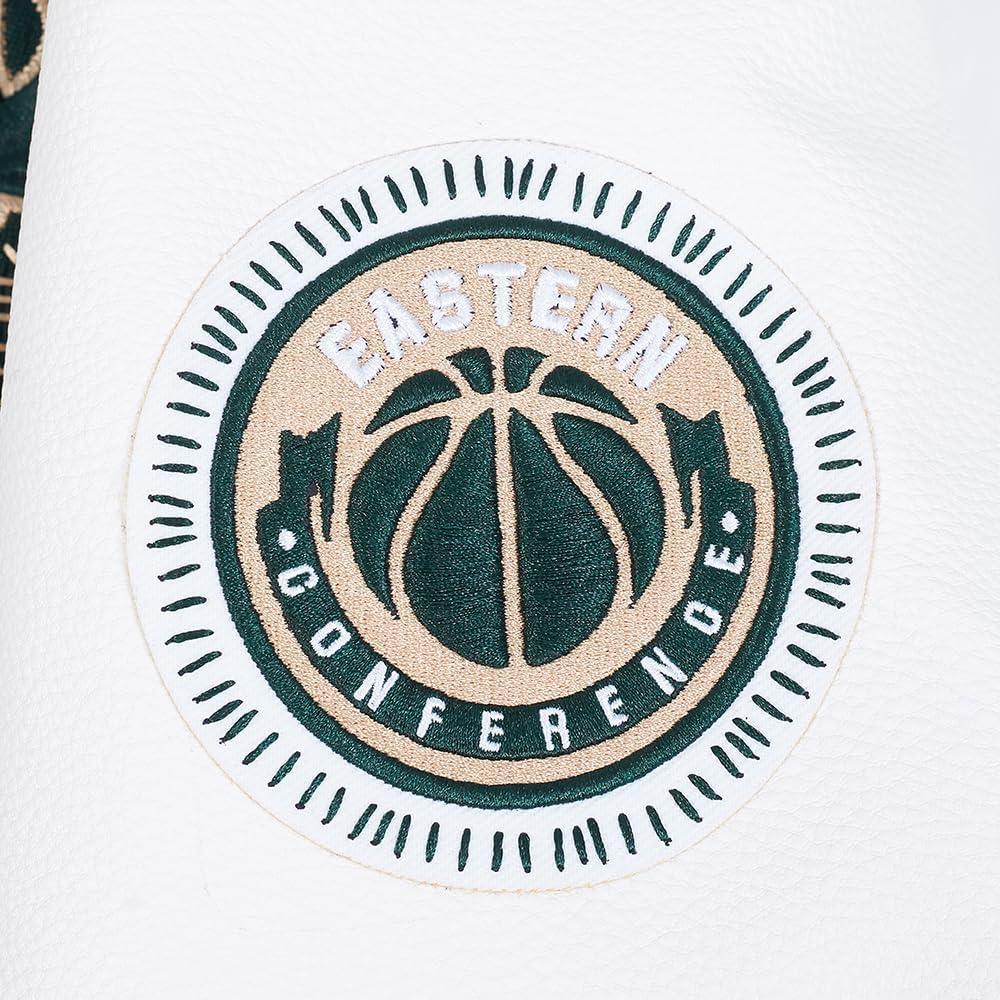 imagePRO STANDARD Mens NBA Diy Pick Stitch Varsity JacketForest GreenWhite
