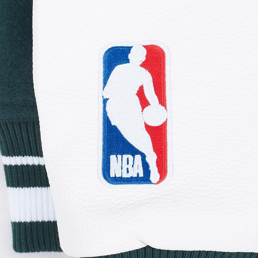 imagePRO STANDARD Mens NBA Diy Pick Stitch Varsity JacketForest GreenWhite