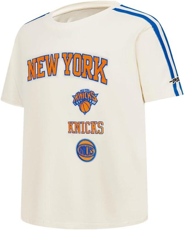 imagePro Standard Big Boys NBA New York Knicks Retro Classics Short Sleeve Taping Tee EggshellRoyal Blue L