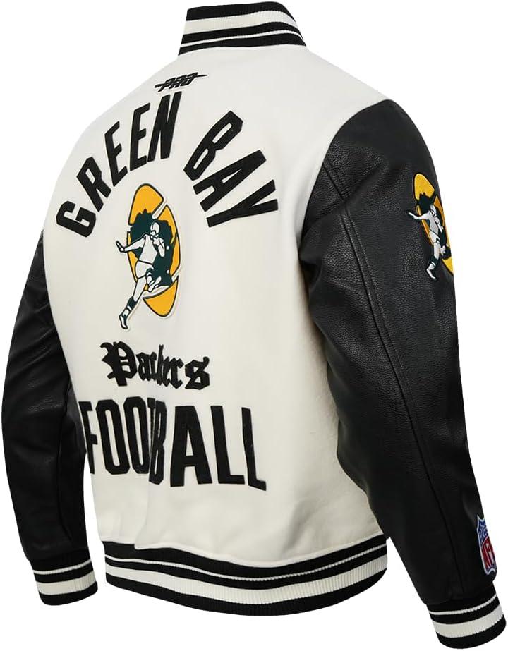 imagePro Standard Mens NFL Modern Originals Varsity JacketEggshell Black