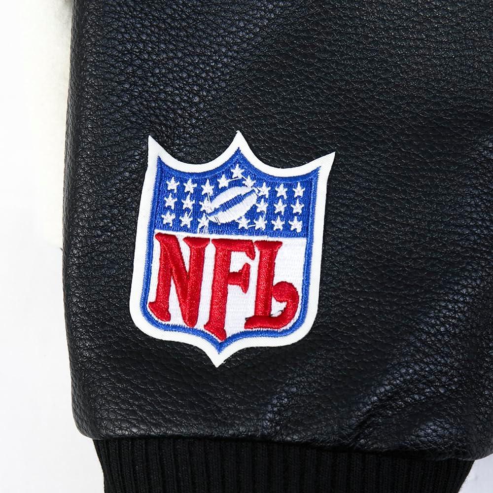 imagePro Standard Mens NFL Modern Originals Varsity JacketEggshell Black